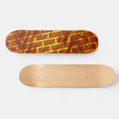Rood bevlekt, gekrast, gouden raster of bakstenen  persoonlijk skateboard (Horizontaal)