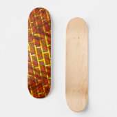 Rood bevlekt, gekrast, gouden raster of bakstenen  persoonlijk skateboard (Voorkant)