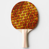 Rood bevlekt, gekrast, gouden raster of bakstenen tafeltennisbatje (Voorkant)
