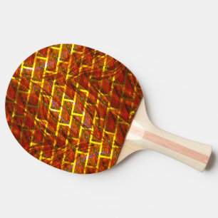 Rood bevlekt, gekrast, gouden raster of bakstenen tafeltennisbatje