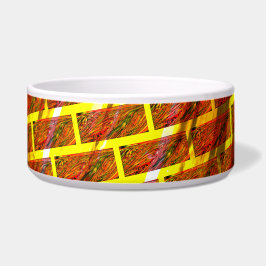 Rood bevlekt, gekrast, gouden raster of bakstenen  voerbakje