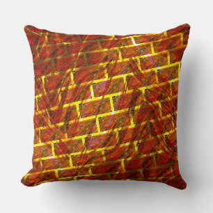 Rood bevlekt, grijs, gouden rooster of steenslag kussen