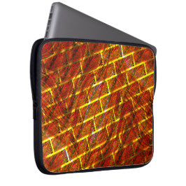 Rood bevlekt, grijs, gouden rooster of steenslag laptop sleeve