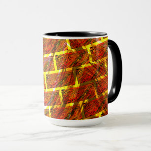 Rood bevlekt, grijs, gouden rooster of steenslag mok