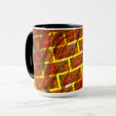 Rood bevlekt, grijs, gouden rooster of steenslag mok (Voorkant links)