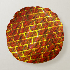 Rood bevlekt, grijs, gouden rooster of steenslag rond kussen