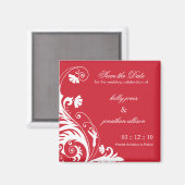 Rood Bewaar de datum Bruiloft Magneet (Voorkant / Achterkant)