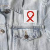 Rood bewustzijn Aangepaste Buttonnen met lint Vierkante Button 5,1 Cm (In situ)