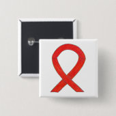 Rood bewustzijn Aangepaste Buttonnen met lint Vierkante Button 5,1 Cm (Voorkant /achterkant)