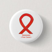 Rood bewustzijn aangepaste kunstspellen ronde button 3,2 cm (Voorkant)