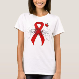 Rood bewustzijn, lint met vlinder t-shirt
