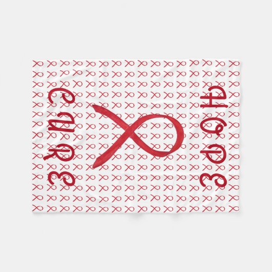 Rood bewustzijn Ribbon Blood Cancer Fleece Blanket (Voorkant (Horizontaal))