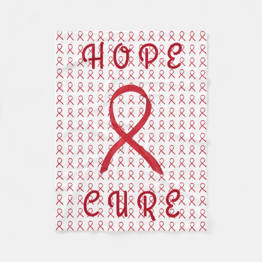 Rood bewustzijn Ribbon Blood Cancer Fleece Blanket (Voorkant)