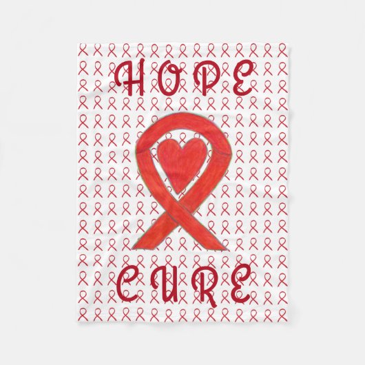 Rood bewustzijn Ribbon Blood Cancer Fleece Blanket (Voorkant)