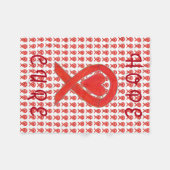 Rood bewustzijn Ribbon Heart Blankets Fleece Deken (Voorkant (Horizontaal))