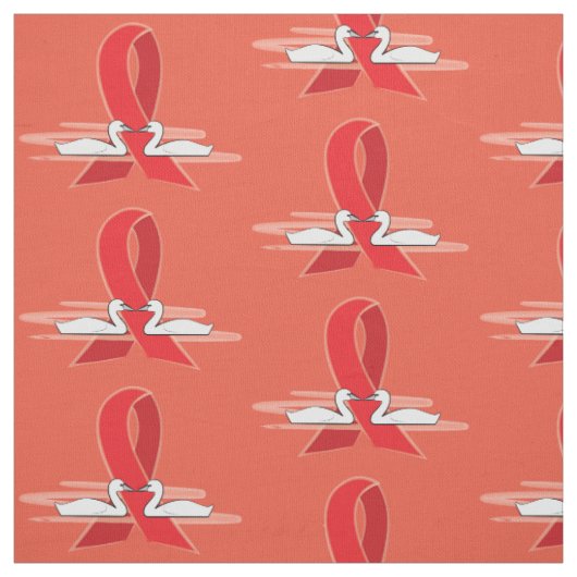 Rood bewustzijn Ribbon met scheuren Stof (Swatch)