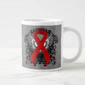 Rood bewustzijn Ribbon met Wings Grote Koffiekop (Rechts)
