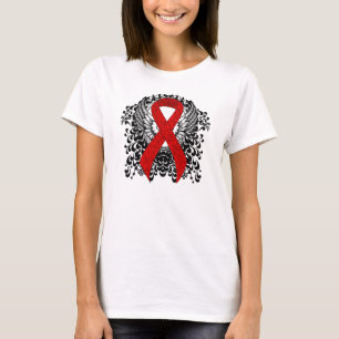 Rood bewustzijn Ribbon met Wings T-shirt