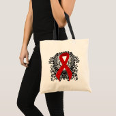 Rood bewustzijn Ribbon met Wings Tote Bag (Voorkant (product))
