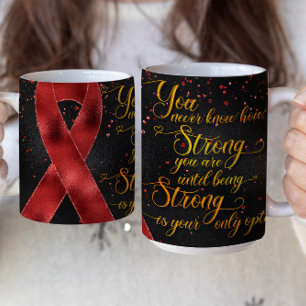 Rood bewustzijnslint mok ontwerp