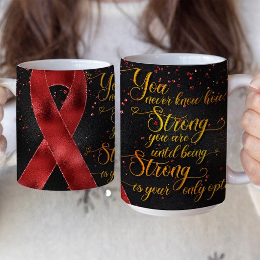 Rood bewustzijnslint mok ontwerp