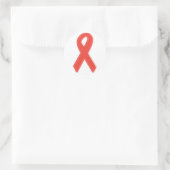Rood bewustzijnslint ronde sticker (Tas)