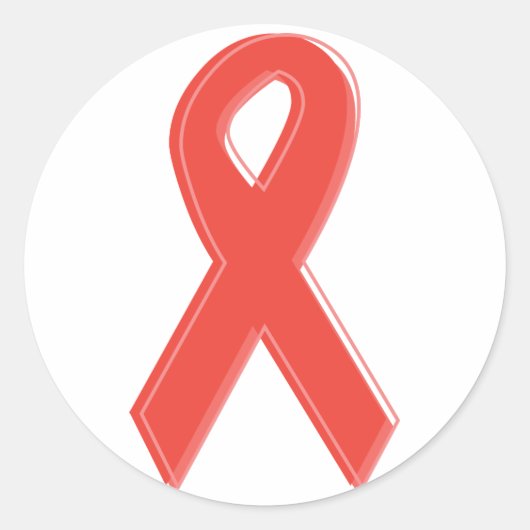 Rood bewustzijnslint ronde sticker (Voorkant)