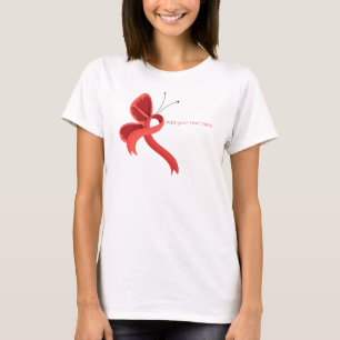 Rood Bewustzijnslint Vlinder T-shirt