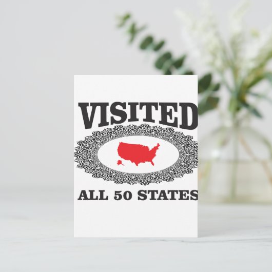 rood bezocht alle staten briefkaart (Staand voorkant)