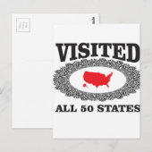 rood bezocht alle staten briefkaart (Voorkant / Achterkant)