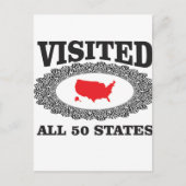 rood bezocht alle staten briefkaart (Voorkant)