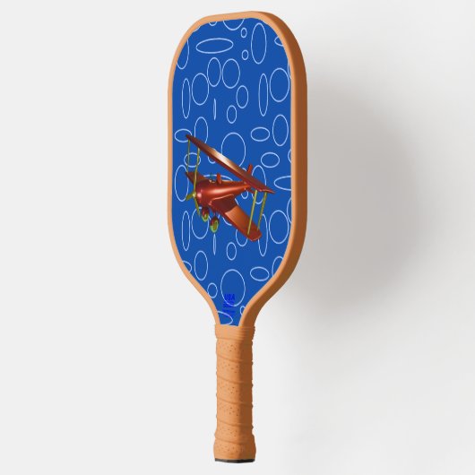 Rood Bi-vlak Blauwe Cirkels Lussen Pickleball Paddle (Links)
