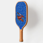 Rood Bi-vlak Blauwe Cirkels Lussen Pickleball Paddle (Links)