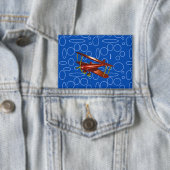 Rood Bi-vliegtuig op blauwe cirkels en lussen Button (Insitu)