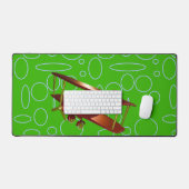Rood Bi-vliegtuig op groene cirkels en lussen Bureaumat (Keyboard & Muis)