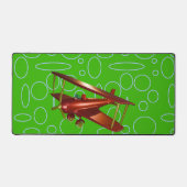 Rood Bi-vliegtuig op groene cirkels en lussen Bureaumat (Voorkant)