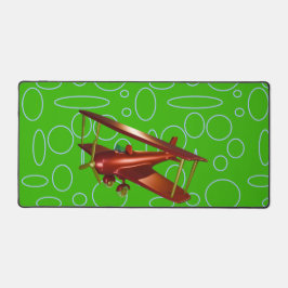 Rood Bi-vliegtuig op groene cirkels en lussen Bureaumat