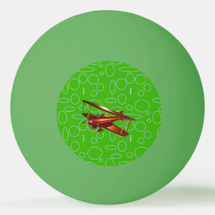 Rood Bi-vliegtuig op groene cirkels en lussen Pingpongbal