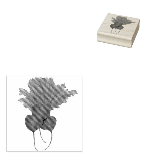 Rood bier Bunch Garden Vegetable Beet Foodie Rubberstempel (Gestempeld)