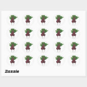 Rood bier Bunch Vegetable Vegetarian Gardening Foo Ronde Sticker (Vel)