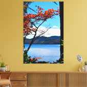 Rood bij Jordan Pond Diptych Canvas Afdruk (Insitu (Woonkamer))