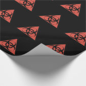 Rood biogevaarbord cadeaupapier (Hoek)