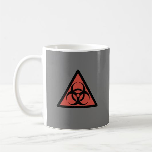 Rood biogevaarbord koffiemok (Links)