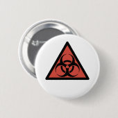 Rood biogevaarbord ronde button 5,7 cm (Voorkant /achterkant)