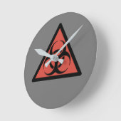Rood biogevaarbord ronde klok (Hoek)