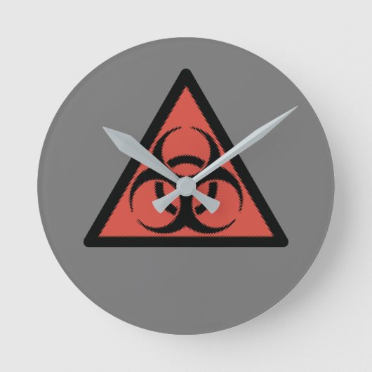 Rood biogevaarbord ronde klok (Voorkant)