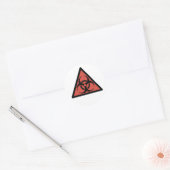 Rood biogevaarbord ronde sticker (Envelop)