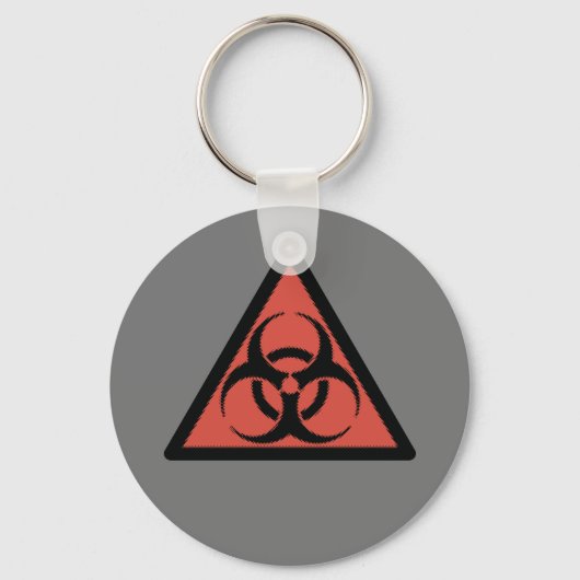 Rood biogevaarbord sleutelhanger (Voorkant)