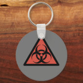 Rood biogevaarbord sleutelhanger (Voorkant)