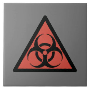 Rood biogevaarbord tegeltje